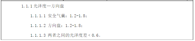 方向盤(pán)光澤度標(biāo)準(zhǔn)